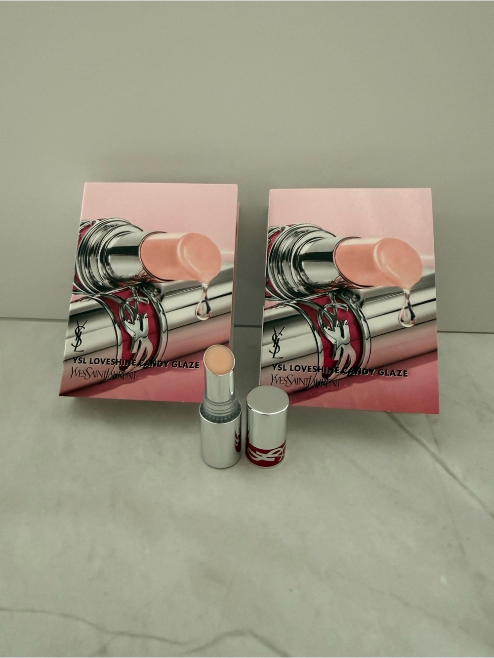 2 pcs Yves Saint Laurent (YSL) Pink Lip Glaze Balm - Sheer Pink Shine